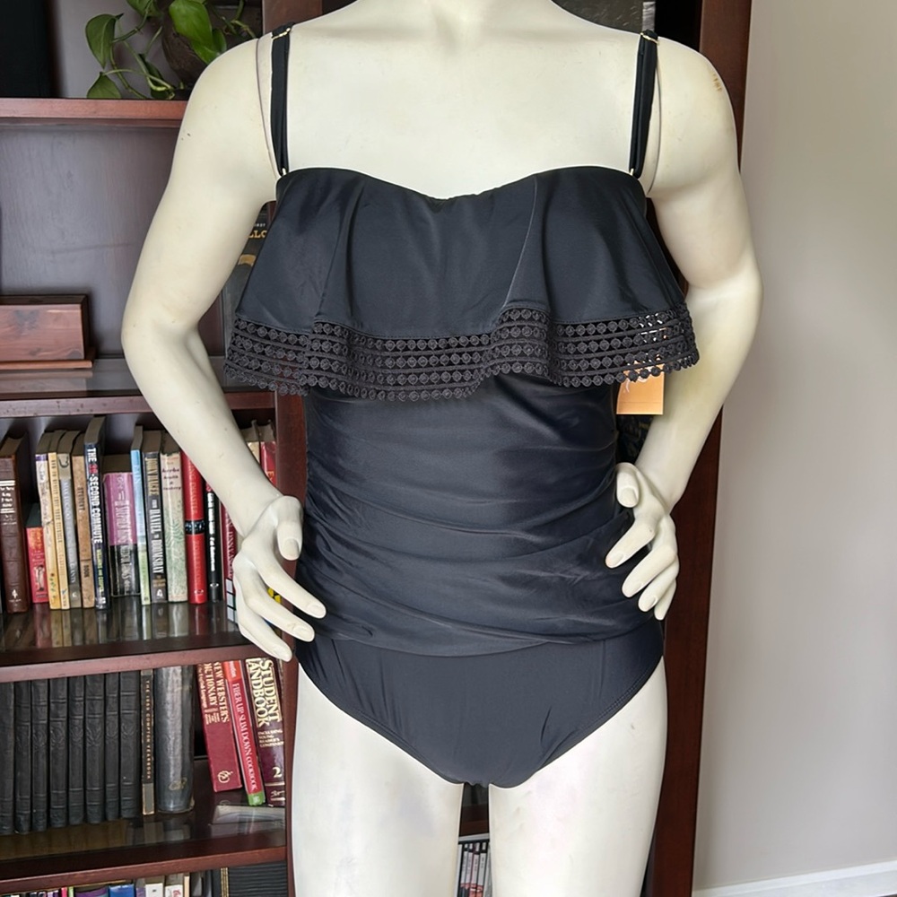 NWT Kona Sol Crochet Flounce Swimsuit
